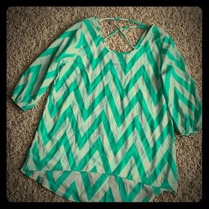Chevron print tunic top